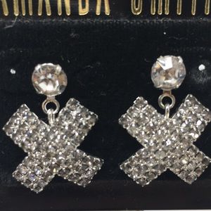 Amanda Smith “X” Rhinestone earrings